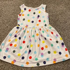 Primary sleeveless polka dot dress